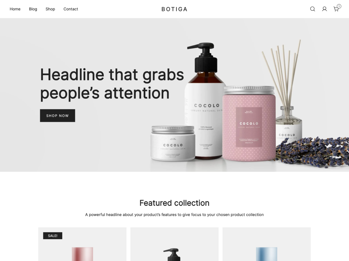 Stock website hero preview: Botiga