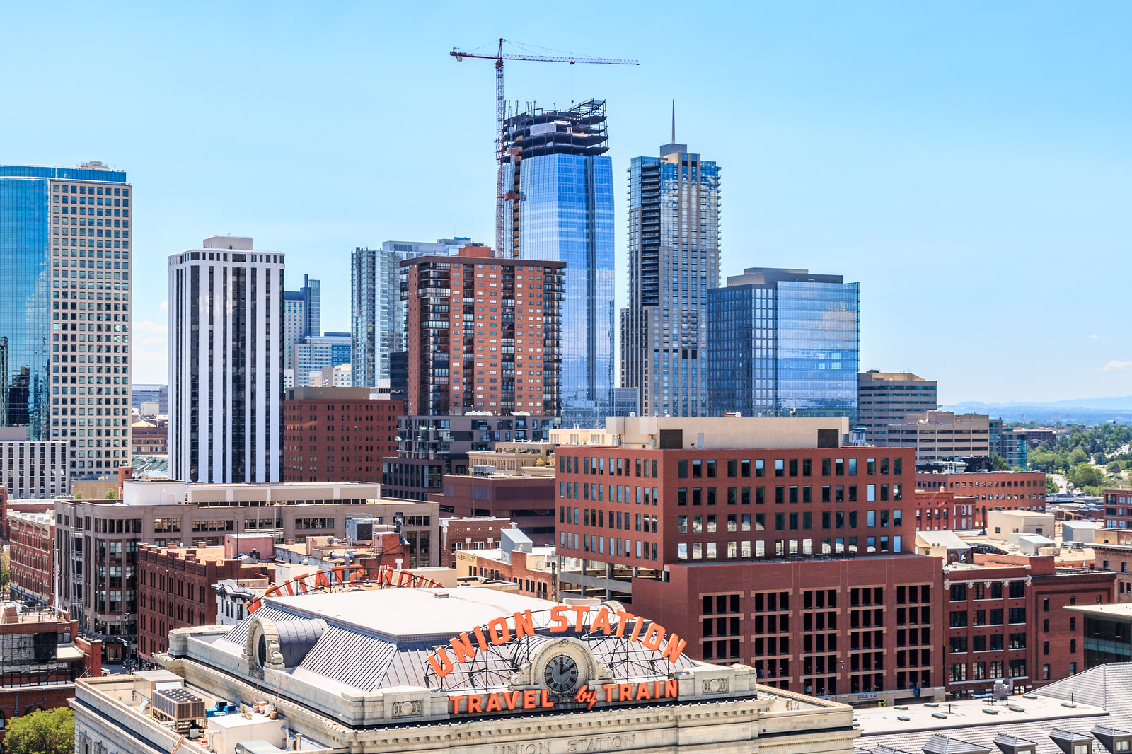 Denver skyline with Union Station in the foreground